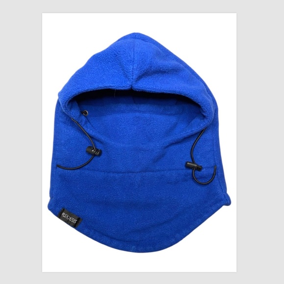 Blue Balaclava Hood By Redess Fleece Lining Pull String Adult One Size - Picture 1 of 6